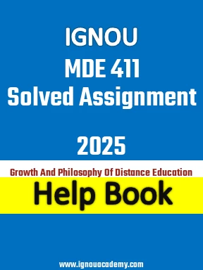 IGNOU MDE 411 Solved Assignment 2025